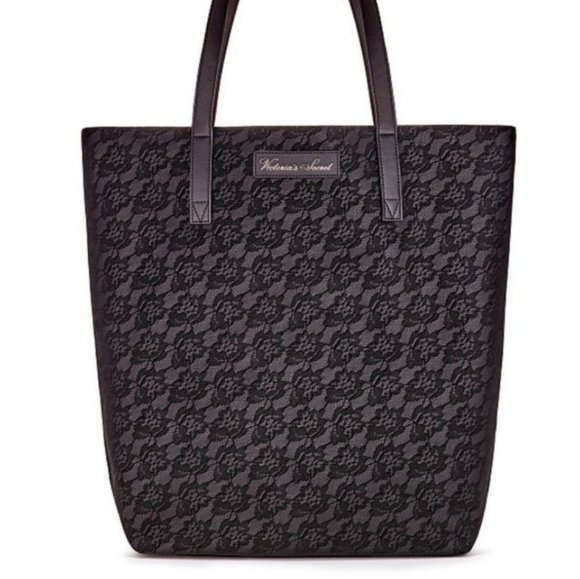 Victoria's Secret Handbags - NWT! VICTORIA'S SECRET BLACK LACE DESIGN T…